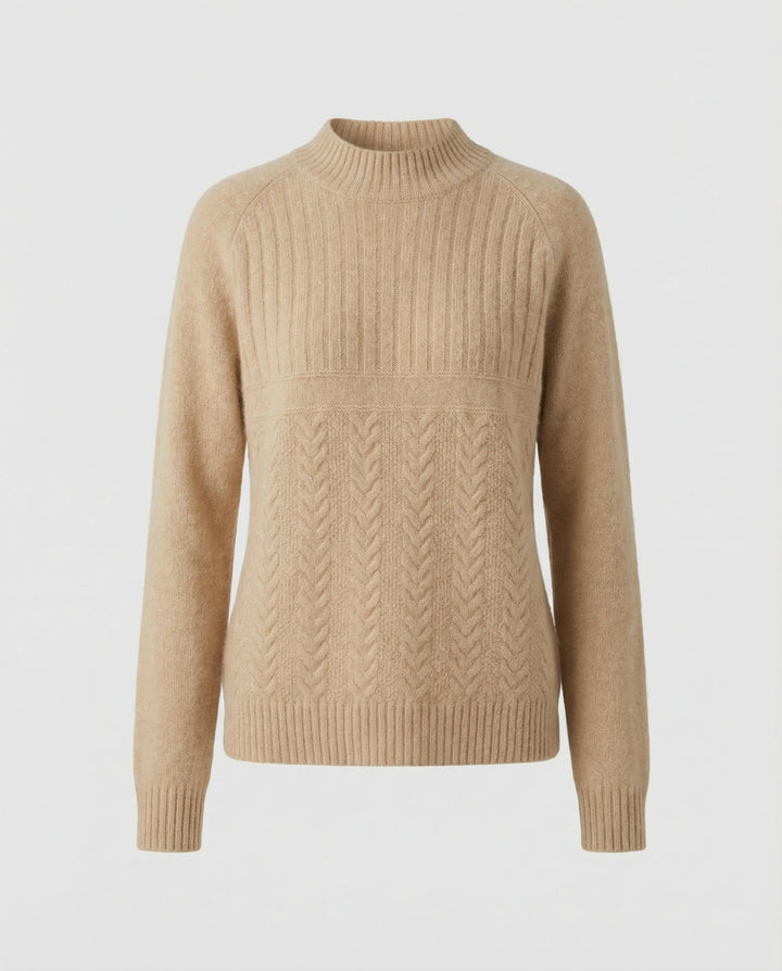 Ribbed Women's Sweater High Collar