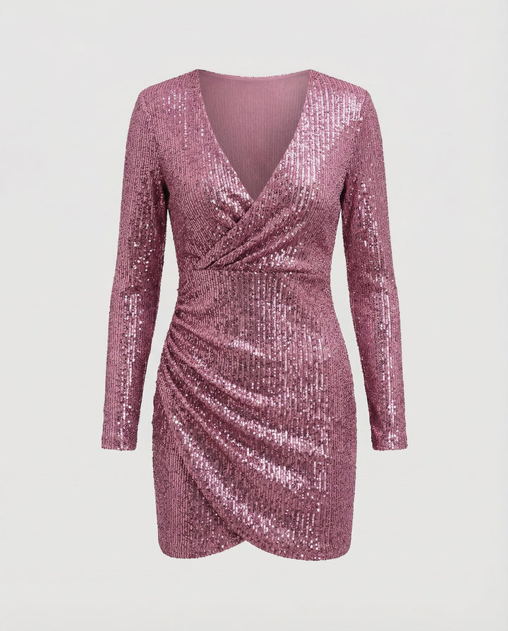 Sequined V-Neck Dress