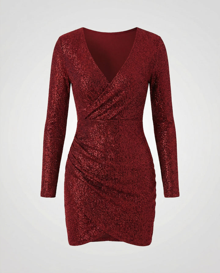 Sequined V-Neck Dress