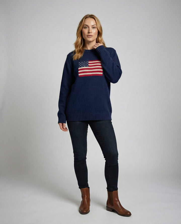 Knitted sweater American flag