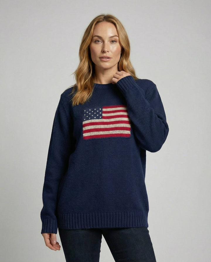 Knitted sweater American flag
