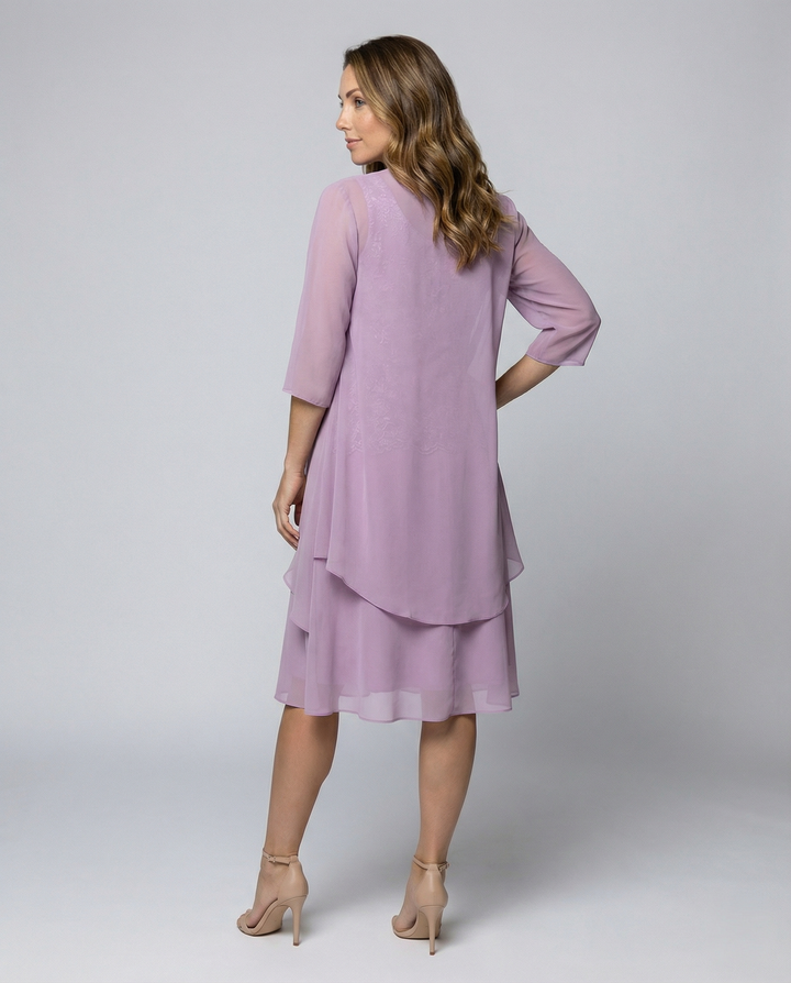 Elegant Two-Piece Chiffon Dress for Women