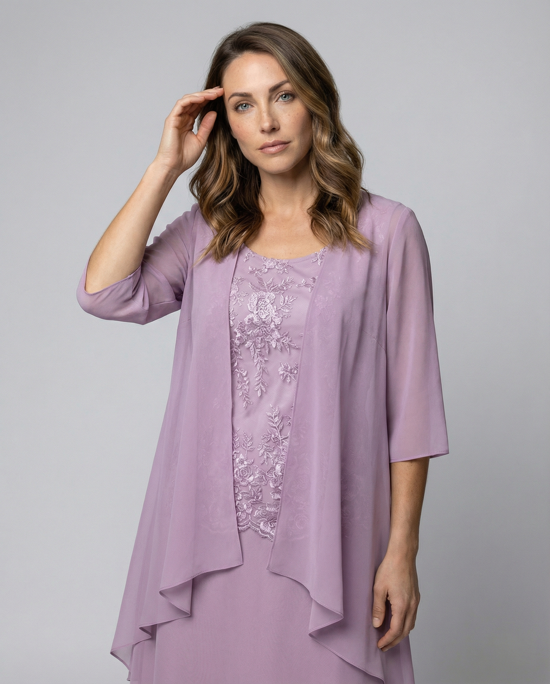 Elegant Two-Piece Chiffon Dress for Women