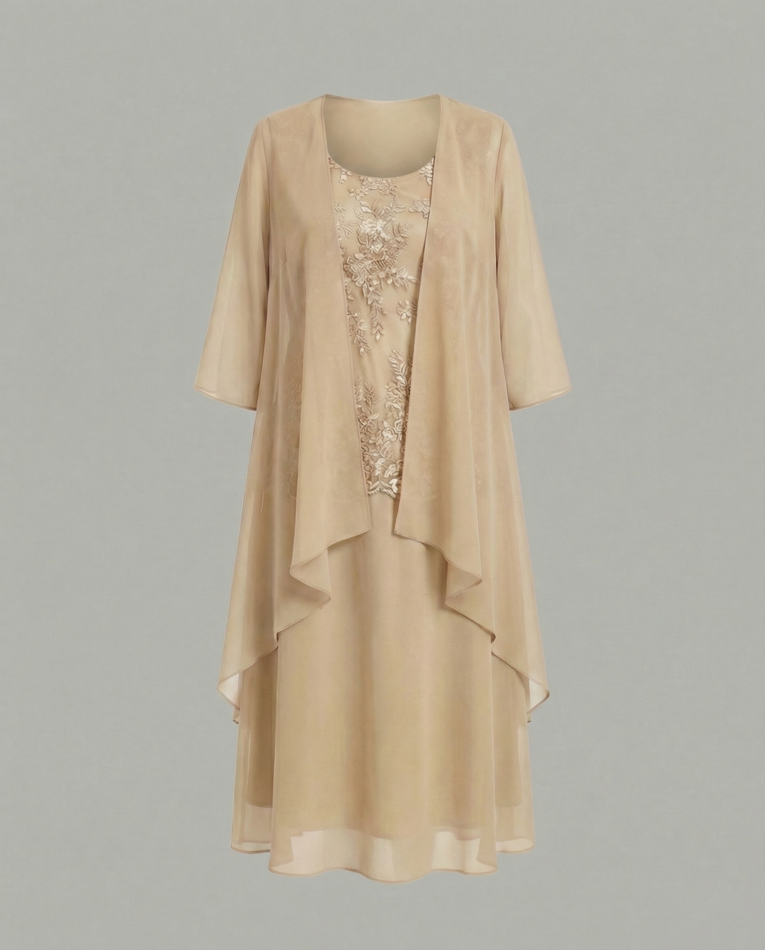 Elegant Two-Piece Chiffon Dress for Women