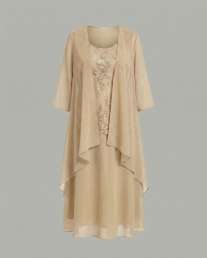 Elegant Two-Piece Chiffon Dress for Women