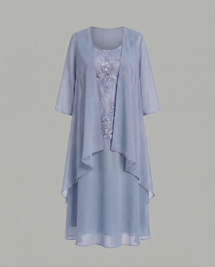 Elegant Two-Piece Chiffon Dress for Women