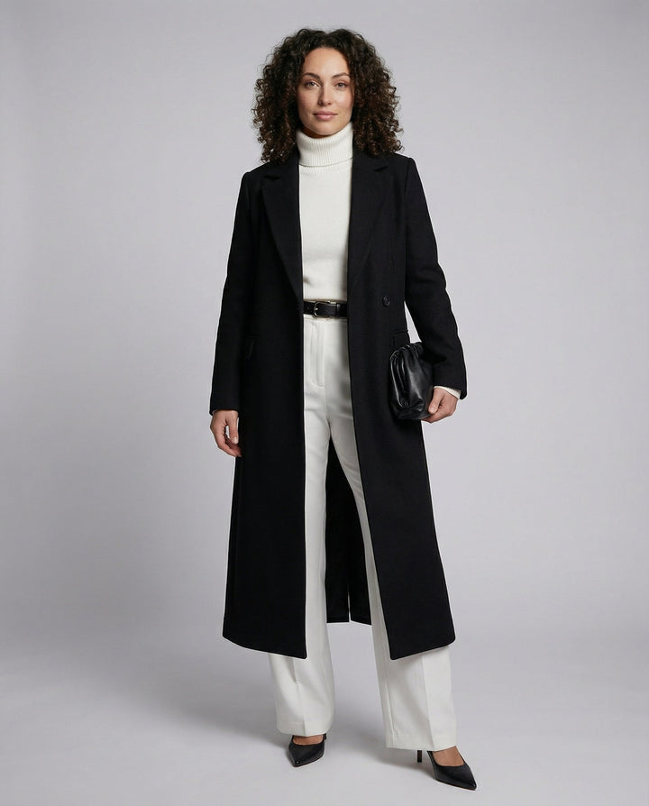 Casual Black Winter Coat Women