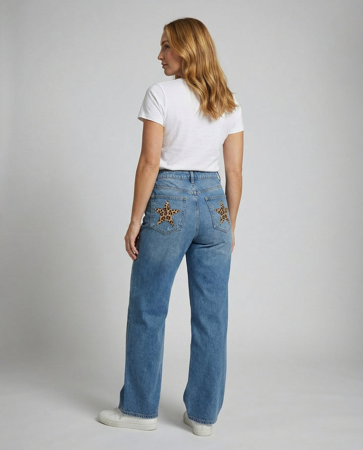 Retro Leopard Boyfriend Jeans