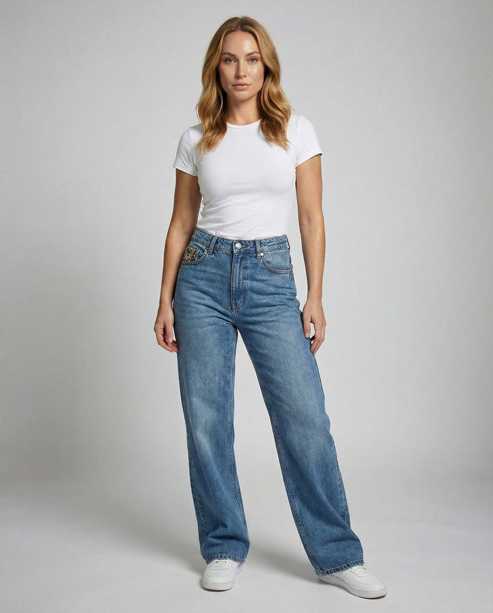 Retro Leopard Boyfriend Jeans