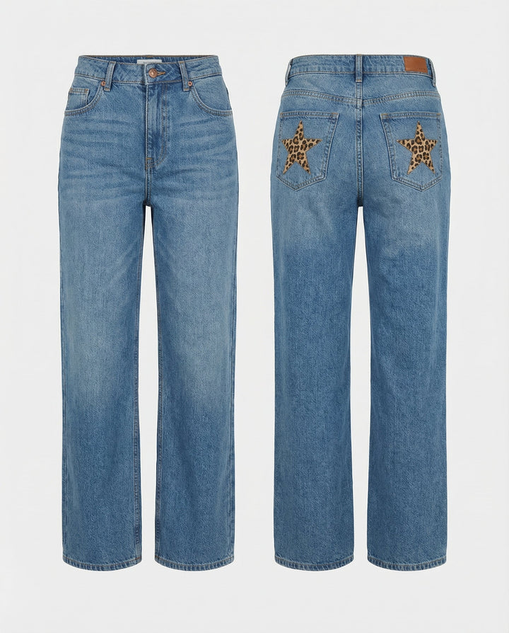 Retro Leopard Boyfriend Jeans