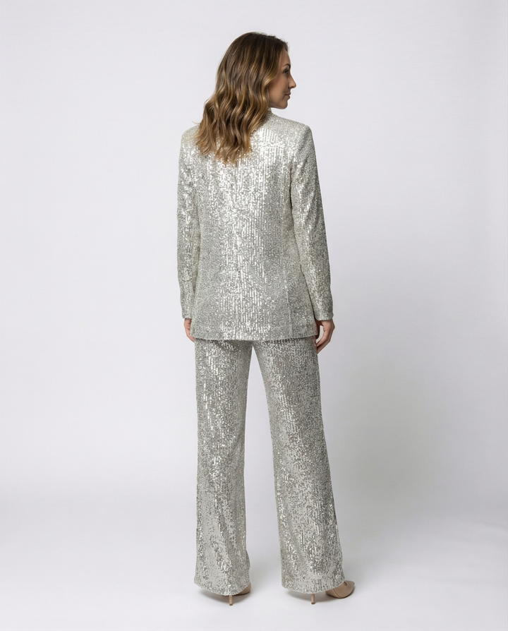 Sequin suit women High-waist