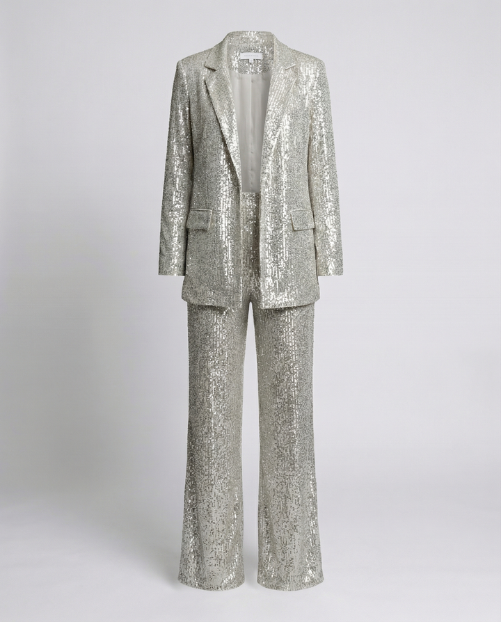 Sequin suit women High-waist