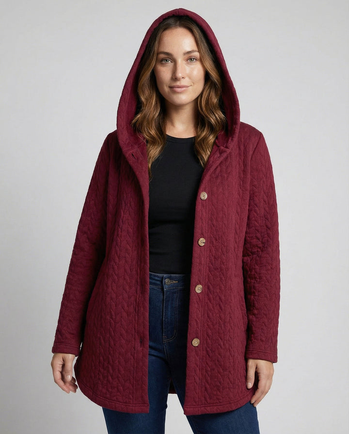 Warm Winter Jacket Burgundy Women