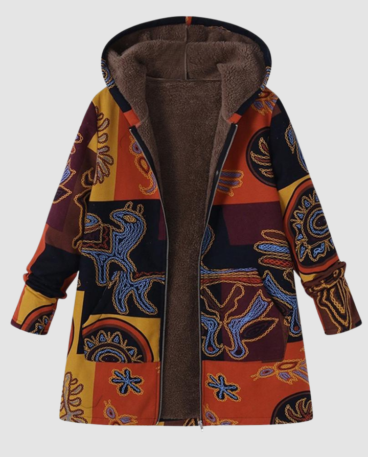 Women's Winter Jacket Floral Pattern