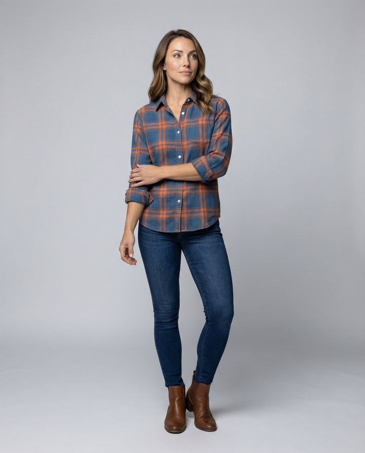 Women Check Pattern Blouse