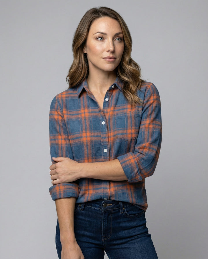 Women Check Pattern Blouse