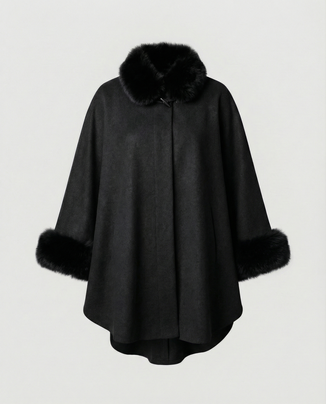 Women Cape Jacket Faux Fur