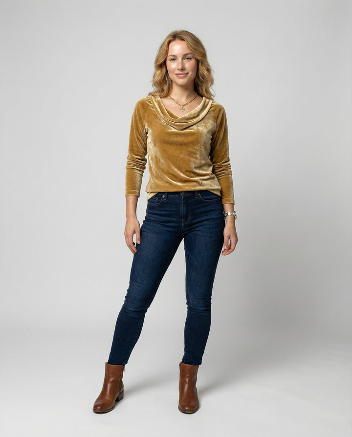 Elegant Velvet Shirt Women Casual