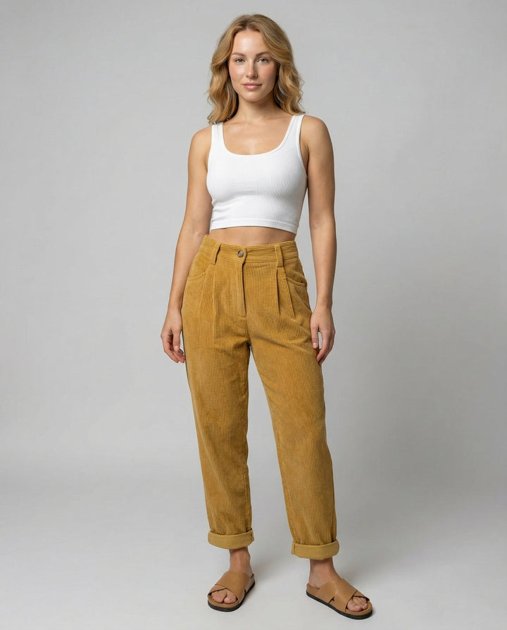 Casual Comfort Cord Pants Women