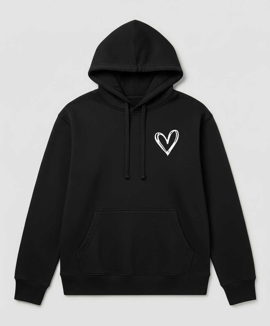 Hooded sweatshirt heart print women