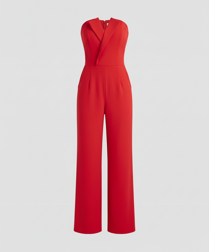 Sleeveless V-neck jumpsuit