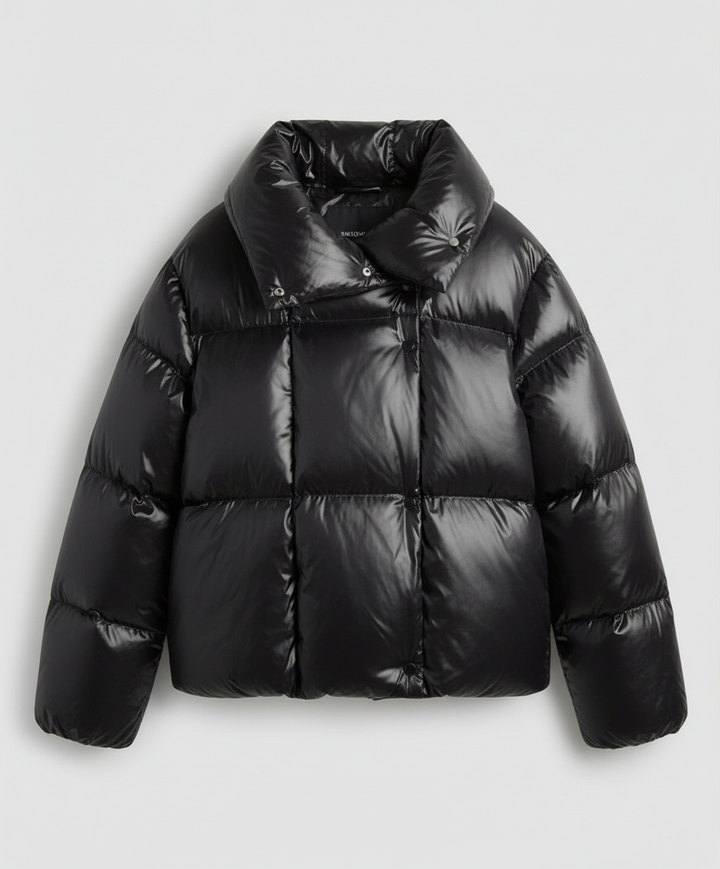 Short down coat women'shood