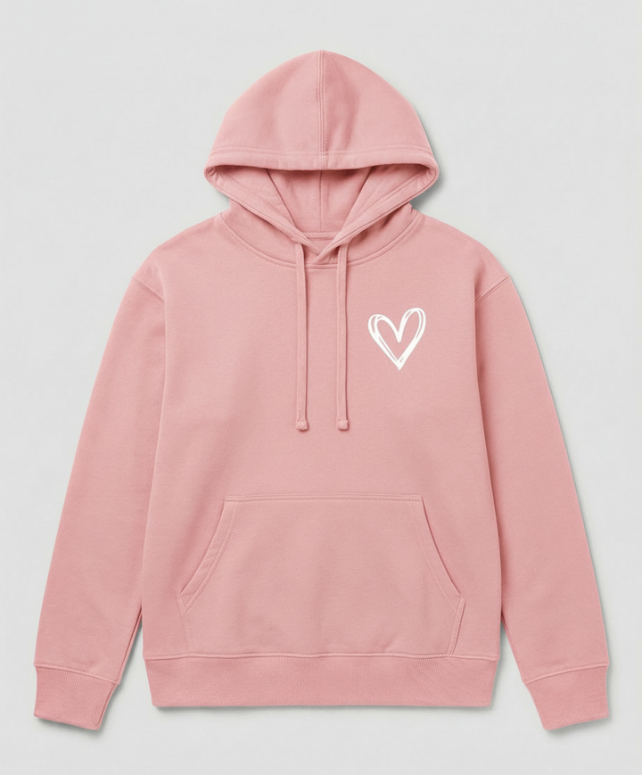 Hooded sweatshirt heart print women