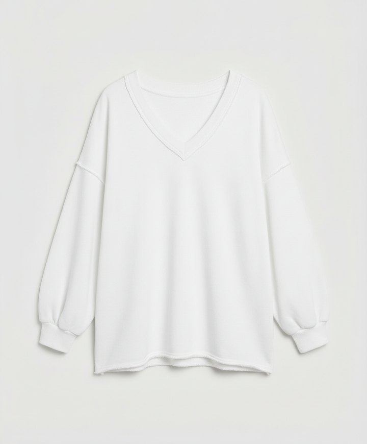 Oversized Women's V-Neck Sweatshirt