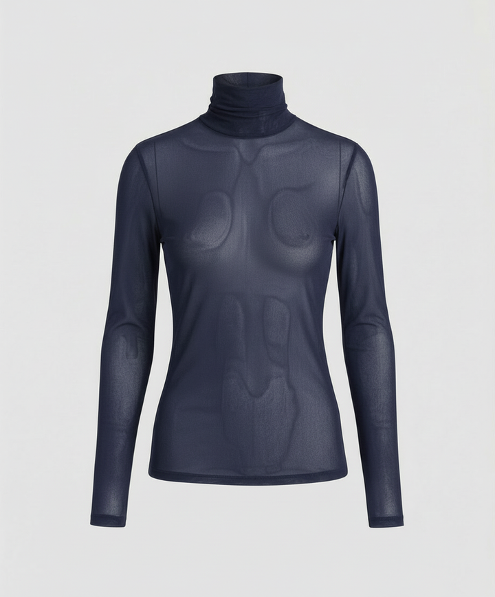 Transparent Turtleneck Blouse Women