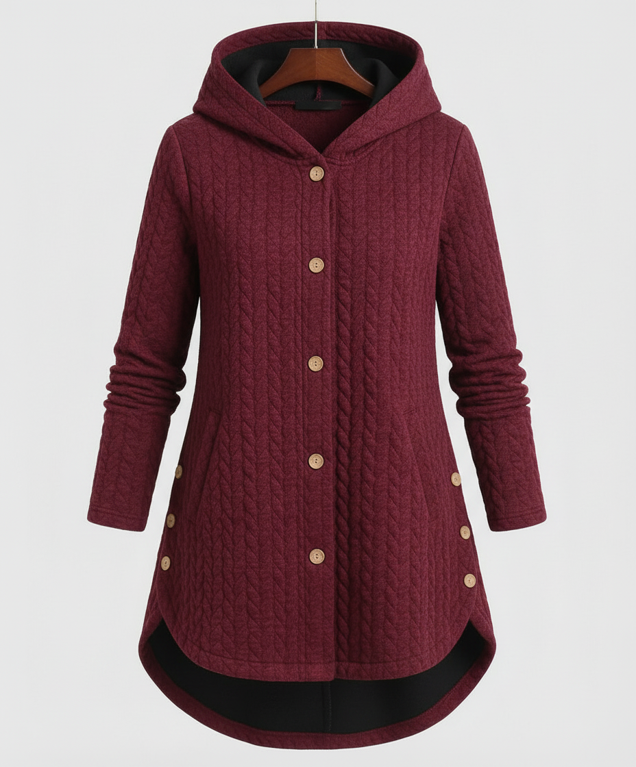 Warm Winter Jacket Burgundy Women