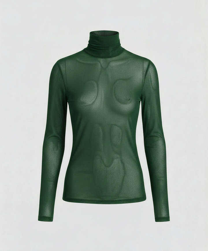 Transparent Turtleneck Blouse Women