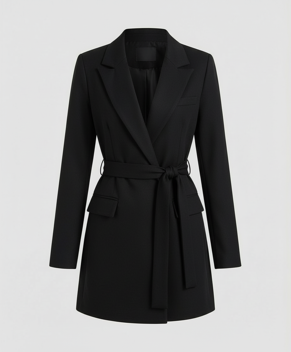 Elegant Black Blazer Dress Women
