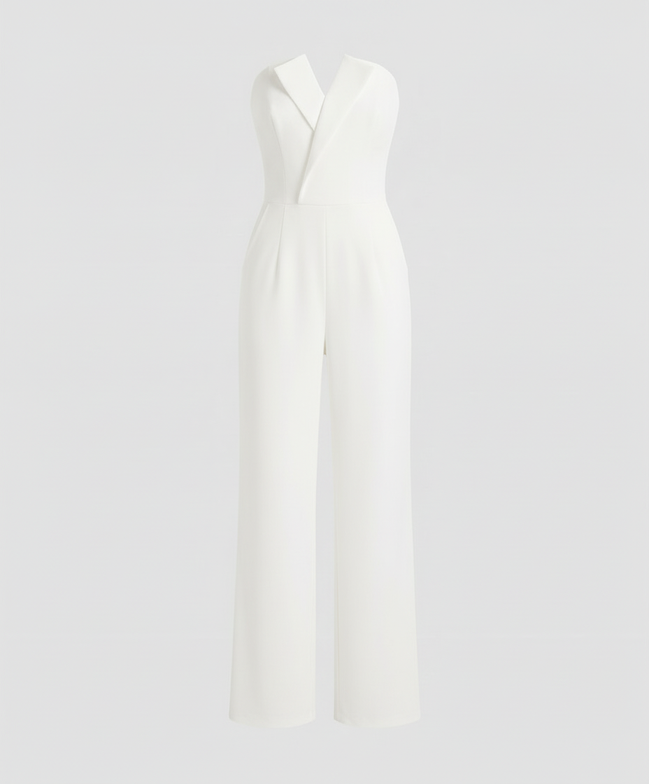 Sleeveless V-neck jumpsuit