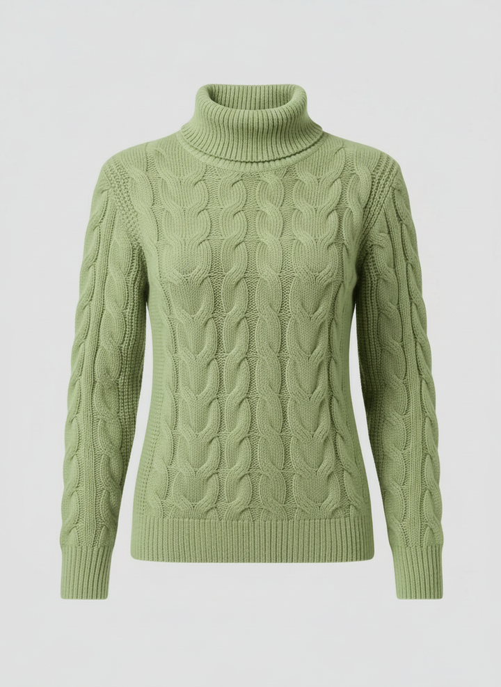 Cable Knit High Neck Sweater Women