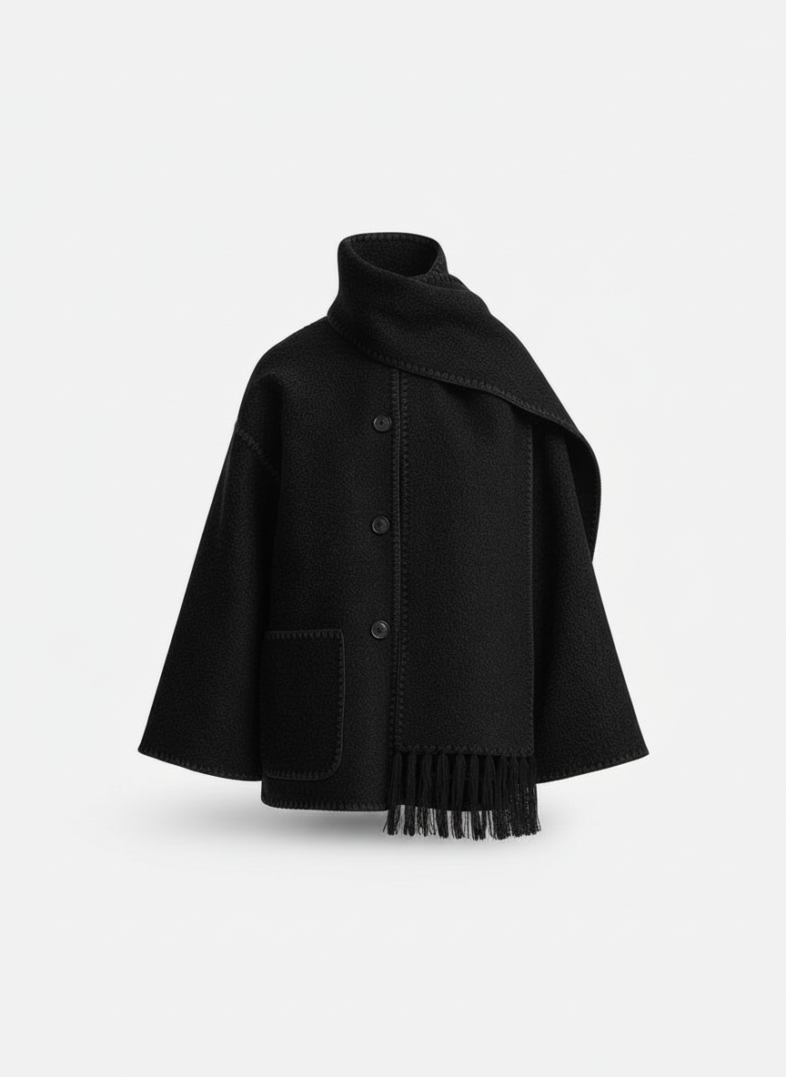 Elegant Scarf Jacket Women Warm