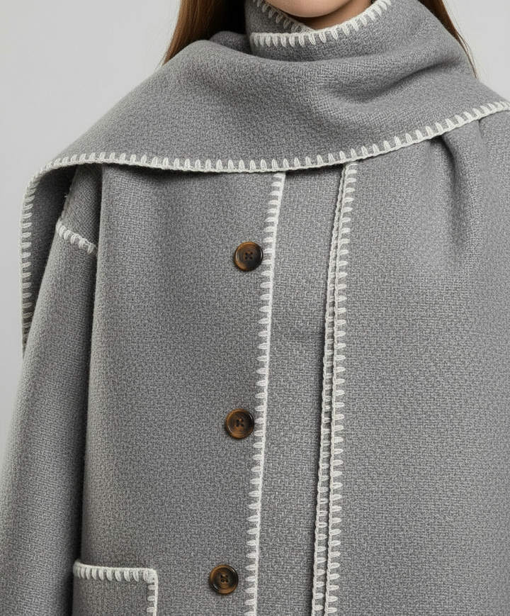 Elegant Scarf Jacket Women Warm