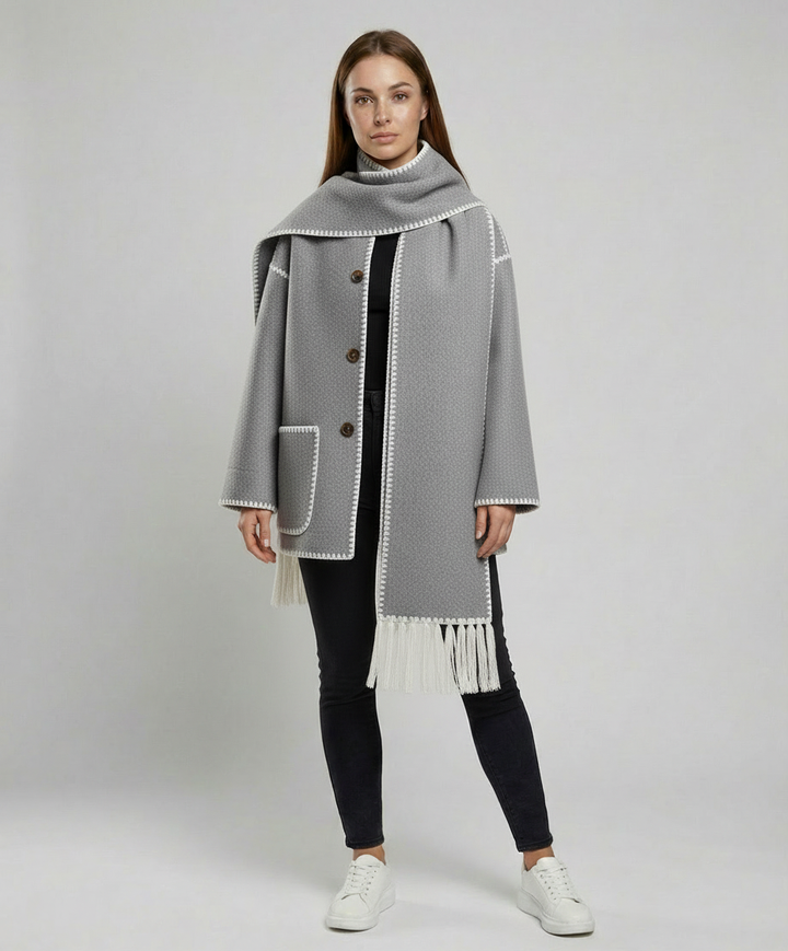 Elegant Scarf Jacket Women Warm