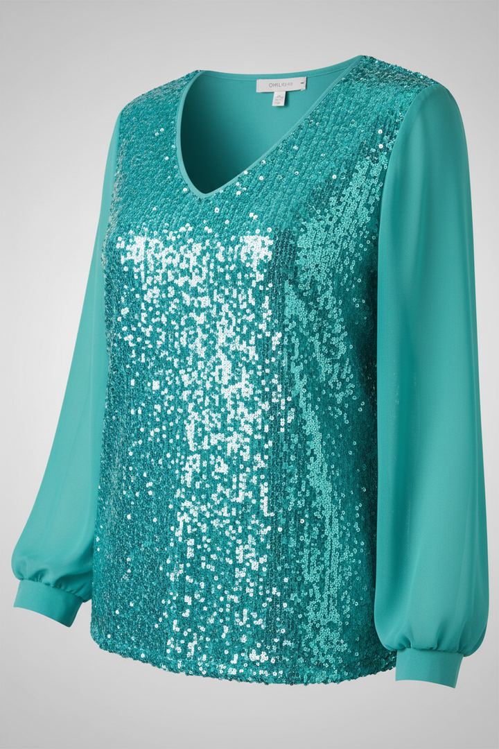 Simple Glitter Blouse Women