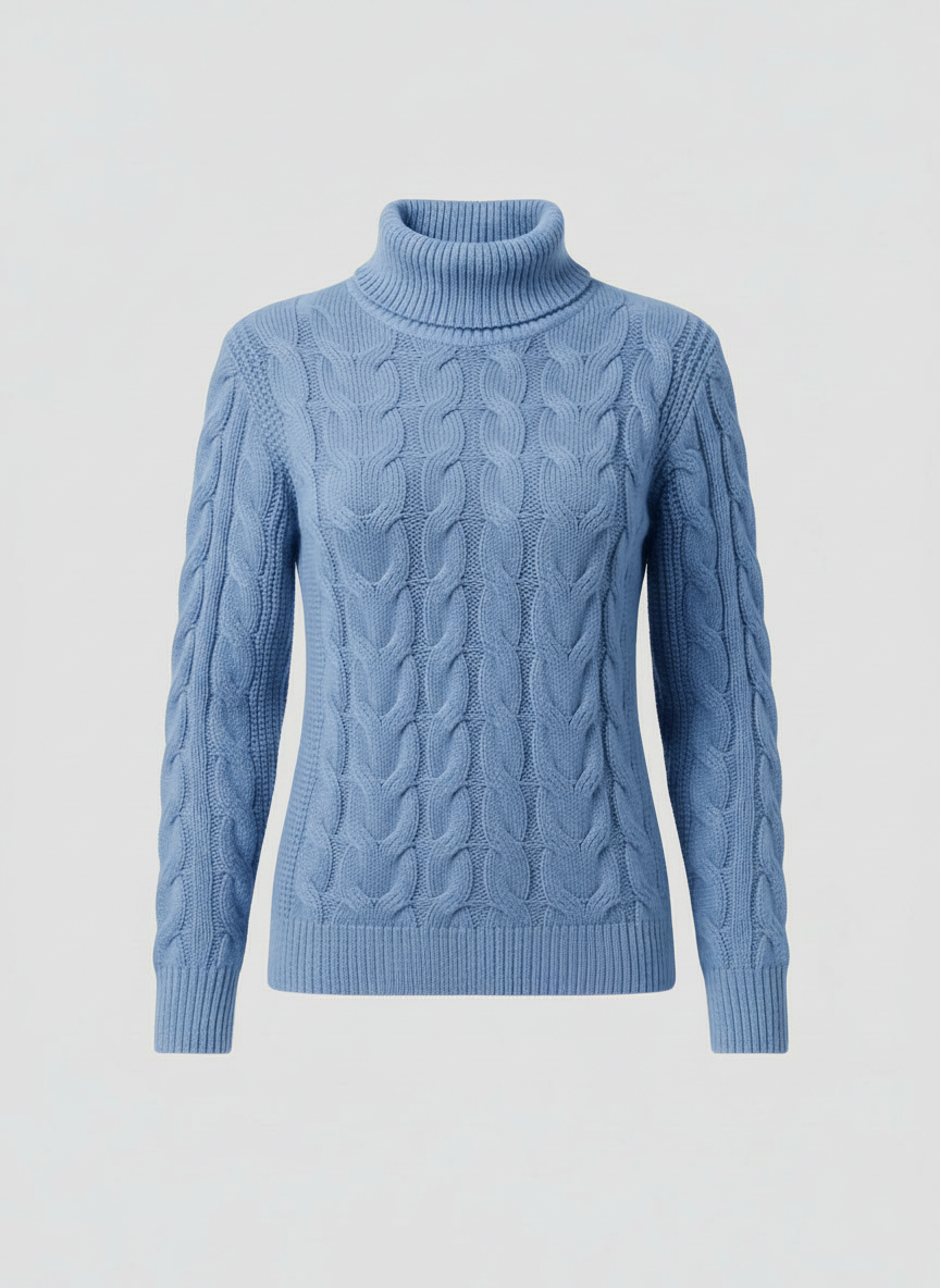 Cable Knit High Neck Sweater Women