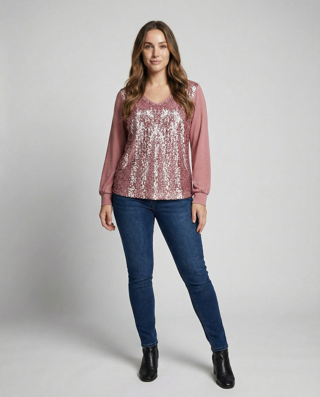 Simple Glitter Blouse Women