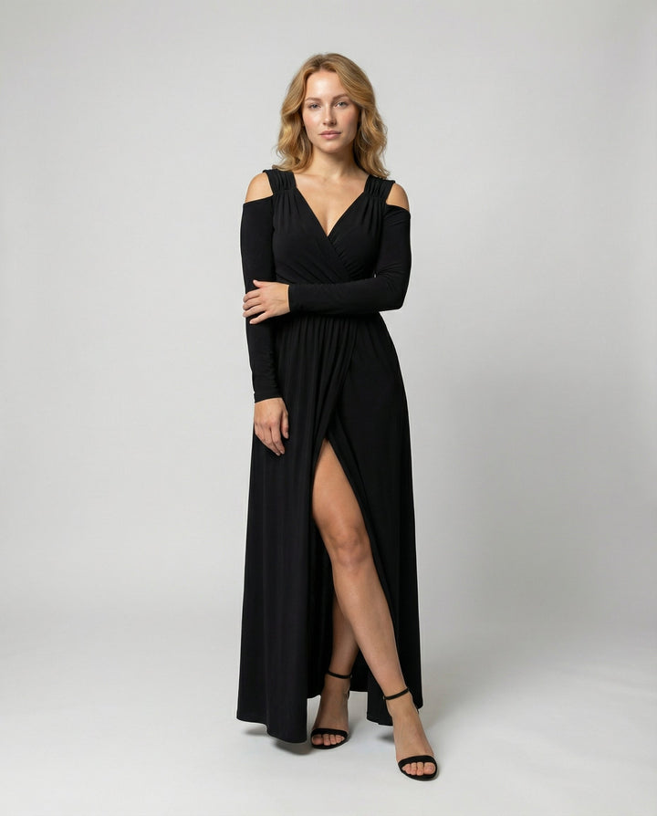 Elegant Split Evening Maxi Dress