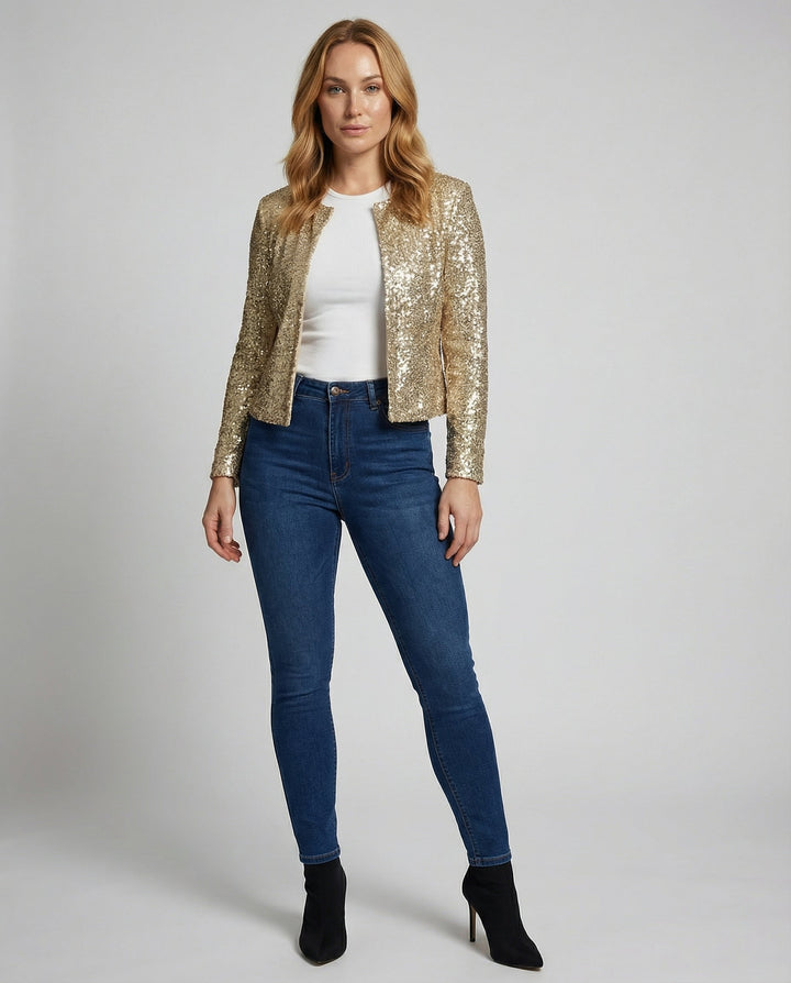 Elegant Glitter Jacket Women's Evening