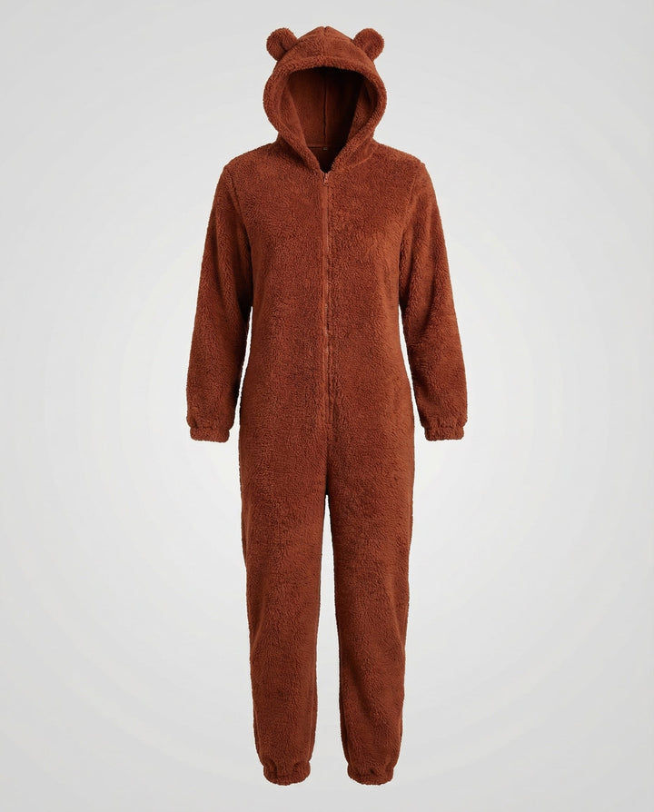 Women Teddy Fleece Overall Hood