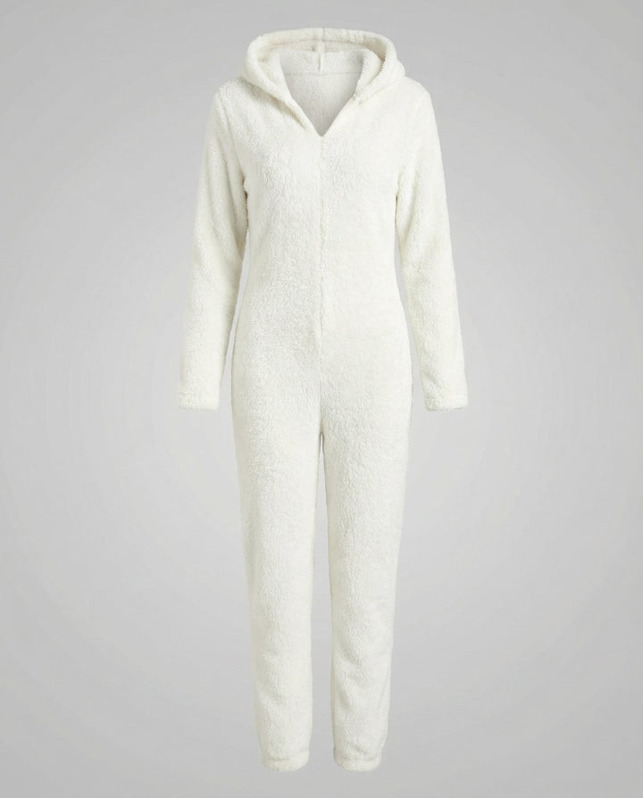 Women Teddy Fleece Overall Hood