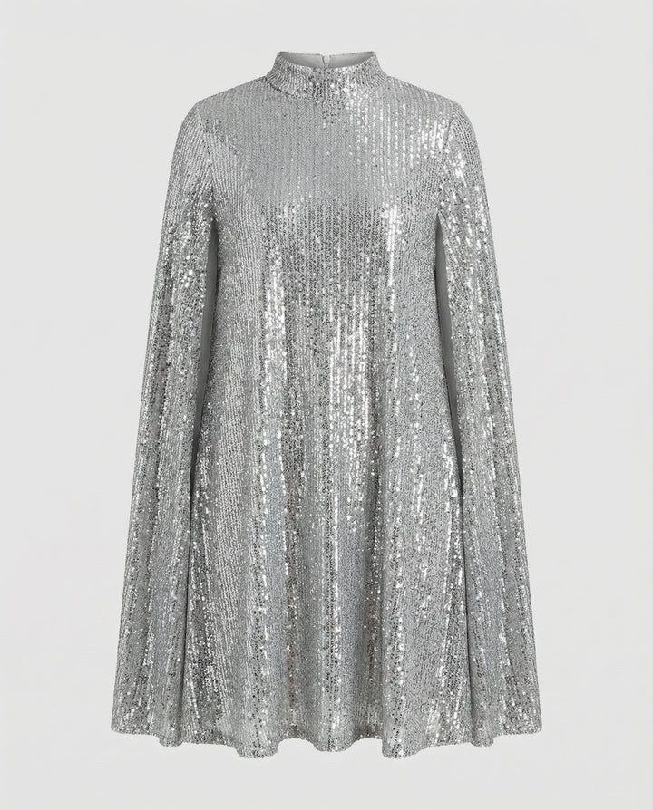 Elegant Cape Sequin Dress