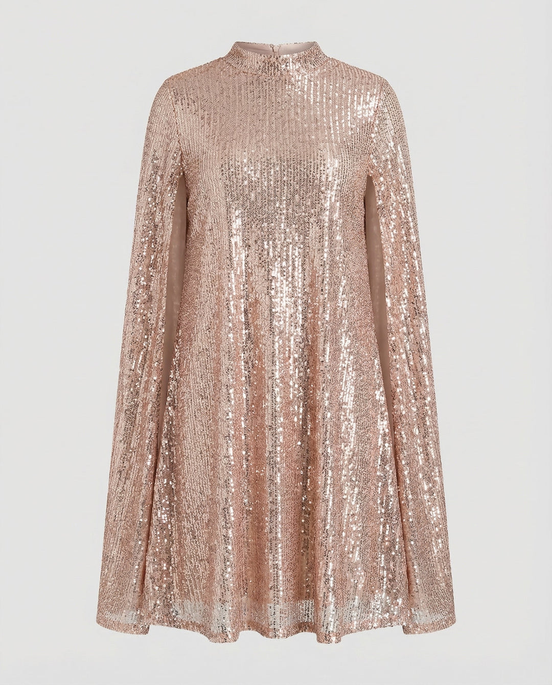 Elegant Cape Sequin Dress