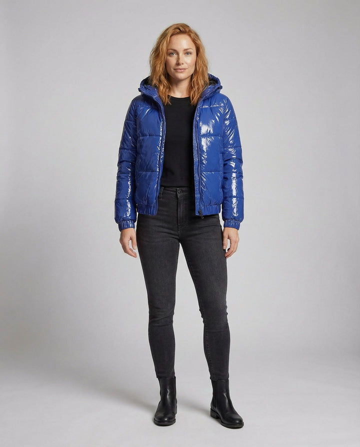 High-gloss women's quilted jacket