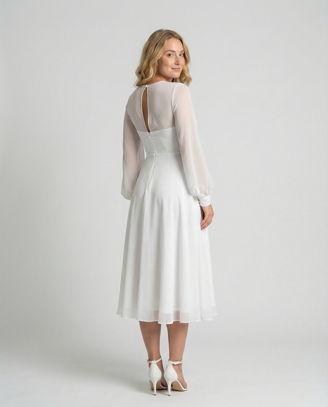 Elegant Chiffon Flatter Dress Women