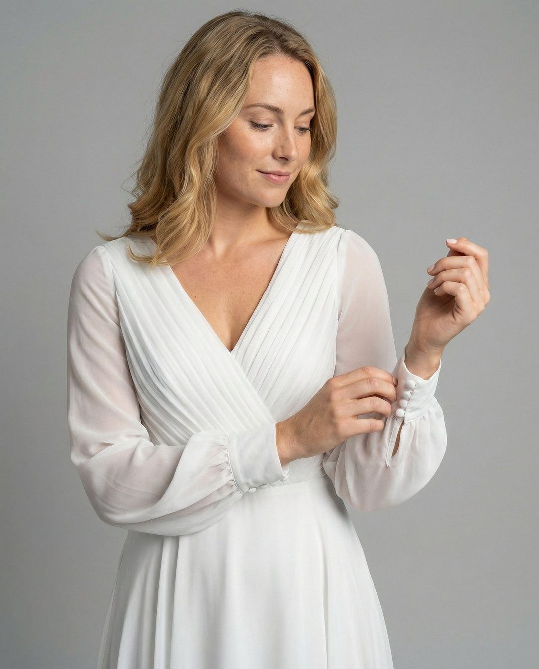 Elegant Chiffon Flatter Dress Women