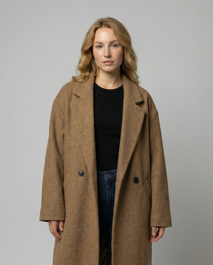 Elegant Oversized Wool Coat Women